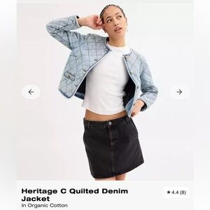 Coach Heritage C Quilted Denim Jacket, size small new without tag